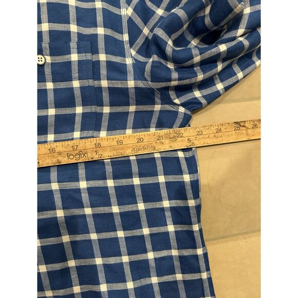 Johnnie O Mens Large Linen Long Sleeve Button Down Shirt Blue - Picture 4 of 7